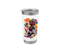 Polygonal Abstract Art German Wirehaired Pointer Stainless Steel Insulated Tumbler