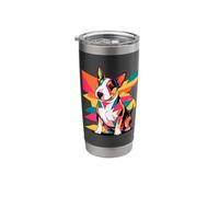 Polygonal Abstract Art Miniature Bull Terrier Mini Bull Stainless Steel Insulated Tumbler