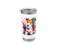 Polygonal Abstract Art Wire Fox Terrier Stainless Steel Insulated Tumbler