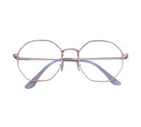 Polygonal Frame Glasses Ultra-Light Octagonal Blue Light Blocking Unisex Octagon Clear View Strong Hinge Eye Protection Bluelight Spectacles Golden