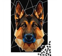 Polygonal German Shepherd 1000 Piece Puzzle for Families, Animal Lover Design for Cozy Evenings 52x38cm/1000pcs