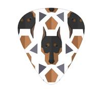 Polygonal Pattern Doberman Head,12 Pcs Guitar Pick,3 Different Thickness Plectrums for Acoustic Guitar Bass Ukulele (0.46mm 0.96mm 0.71mm)