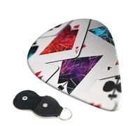 Polygonal Playing Cards Guitar Plectrums, 6 Guitar Plectrums, Double Sided Printing, For Acoustic Guitar, Bass, Ukulele, Electric Guitar (0.46 Mm 0.71 Mm 0.96 Mm)