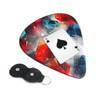 Polygonal Playing Cards Guitar Plectrums, 6 Guitar Plectrums, Double Sided Printing, For Acoustic Guitar, Bass, Ukulele, Electric Guitar (0.46 Mm 0.71 Mm 0.96 Mm)