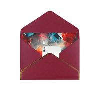 Polygonal Playing Cards Luxury Pearl Paper Greeting Card With Gold Border, Blank Inside, With Envelope - Birthday, Wedding, Christmas, Valentine