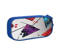 Polygonal Playing Cards Pencil Case, Zip Smooth Pencil Case, Portable Pencil Case Large School Stationery Storage Bag, Make-Up Bag