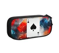 Polygonal Playing Cards Pencil Case, Zip Smooth Pencil Case, Portable Pencil Case Large School Stationery Storage Bag, Make-Up Bag