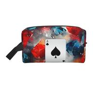 Polygonal Playing Cards Portable Large-Capacity Travel Toiletry Bag (Print Models) Waterproof Makeup Storage Bag for Men and Women for Business Trips, Fitness, Bathroom, Daily Storage