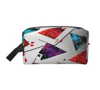 Polygonal Playing Cards Portable Large-Capacity Travel Toiletry Bag (Print Models) Waterproof Makeup Storage Bag for Men and Women for Business Trips, Fitness, Bathroom, Daily Storage