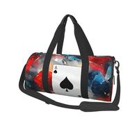 Polygonal Playing Cards Round Travel Duffel Bag - Large Capacity Durable Carry-On Bag for Vacation, Gym, Short Trips