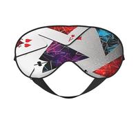 Polygonal Playing Cards Sleep Mask for Women & Men - Double-Sided Eye Mask with Adjustable Strap, Soft Silky Feel, Light-Blocking & Breathable for Travel, Nap, Shift Work, Yoga
