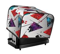 Polygonal Playing Cards Toaster Cover 4 Slice, Two Slice Bread Machine Covers Quilted Toaster Dust Cover Universal Size Kitchen Small Appliance Cover With Top Handle