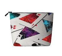 Polygonal Playing Cards Toiletry Bags for Women, Portable Travel Cosmetic Bag, Daily Organiser with Zipper