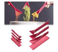 Polygons Flat 3-in-1 Magnetic Measuring Spoon Silicone Multifunction Folds Flat Kitchen Gadget Utensils Scoop - 2 Spoons with 6 Different Sizes for Baking (Red)