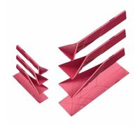 Polygons Flat 3-in-1 Measuring Spoons - 2 Spoons with 6 Different Sizes, Multifunction Folds Flat Kitchen Gadget Utensils Scoop Cook Baking Liquid Ingredients - Set of 2 (Red)