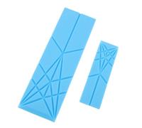 Polygons Flat 3-in-1 Measuring Spoons, 2 Spoons with 6 Different Sizes, Multifunctional Foldable Flat Kitchen Utensil Spoon (Blue)