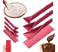 Polygons Flat 3-in-1 Measuring Spoons, 2 Spoons with 6 Different Sizes, Polygons Measuring Spoon Flat, Multifunction Folds Flat Kitchen Gadget Utensils Scoop Cook Baking Liquid Ingredient (Red)