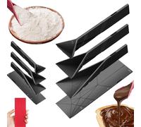 Polygons Flat 3-in-1 Measuring Spoons, 2 Spoons with 6 Different Sizes, Polygons Measuring Spoon Flat, Multifunction Folds Flat Kitchen Gadget Utensils Scoop Cook Baking Liquid Ingredient (Black)