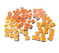 Polygons Mosaic Tiles Arts， Self-Adhesive Porcelain Square Mirror Mosaic Tiles DIY Pack of 100 Multicolor 9.5x9.5x5mm(Orange Mix)