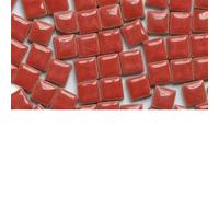 Polygons Mosaic Tiles Arts， Self-Adhesive Porcelain Square Mirror Mosaic Tiles DIY Pack of 100 Multicolor 9.5x9.5x5mm(Red)