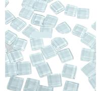 Polygons Mosaic Tiles Arts， Self-Adhesive Square Glass Mosaic Tiles Multicolor 1cm x Pack of 50(Cream White)