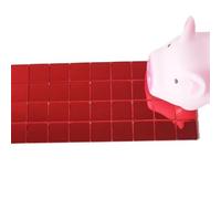 Polygons Mosaic Tiles Arts， Square Glass Mosaic Mirror Tiles Self Adhesive Sticker Multicolor Multiple Sizes 480 Pcs(Red,4X30CM-5X5MM)