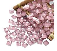Polygons Mosaic Tiles Arts， Square Glass Mosaic Tiles Self Adhesive 1cm Multicolor Pack of 300 DIY Craft Materials(Red Pink)