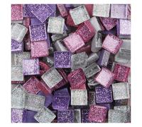 Polygons Mosaic Tiles Arts， Square Self Adhesive Mirror Mosaic Tiles Pack of 50 Multicolor 1x1cm 50g DIY(Color 10)