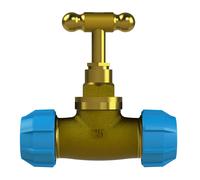 PolyGuard Stopcock 25mm Black/Blue PGF41025