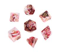 Polyhedral Dice Board Games Double-Colors Family Games for Dnd Rpg Mtg White Red 7 Pieces