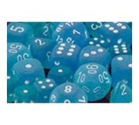 Polyhedral Dice: Frosted - Caribbean Blue with White (7) (US IMPORT)