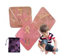 Polyhedral Dice, Runic Dice - 8 Sided Astrological Dice for Prediction - Polyhedral Astrological Runic Dice Board Game Dice with Drawstring Bag, CO Divination Accessory