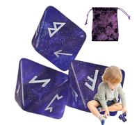 Polyhedral Dice, Runic Dice, 8 Sided Astrological Dice for Prediction - Polyhedral Runic Dice with Drawstring Bag for Divination Board Games
