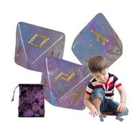 Polyhedral Dice, Runic Dice | 8 Sided Astrology Learning Prediction Dice for Adults | Polyhedral Runic Dice with Drawstring Bag for Divination Board Games
