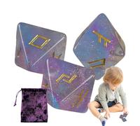Polyhedral Dice, Runic Dice,8 Sided Astrology Learning Prediction Dice for Adults | Rune Polyhedral Astrological Dice, Board Game with Drawstring Bag, Adi Accessory