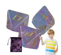 Polyhedral Dice, Runic Dice - 8 Sided Divination Prediction Game Dice, Exquisite Polyhedral Runic Dice with Drawstring Bag for Divination Board Games