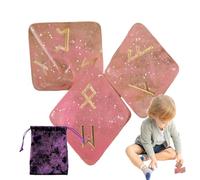 Polyhedral Dice, Runic Dice - 8 Sided Resin Dice for Divination Game,Exquisite Polyhedral Runic Dice with Drawstring Bag for Divination Board Games