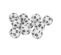 Polyhedral Dice Set 10PCS Plastic Lightweight 20 Sided Dice for Role Playing Table Games and Math Lessons Durable Scratch Resistant Large Clear Numbers (White)