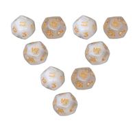 Polyhedral Dice Set 9PCS Durable Lightweight Plastic Game Dice for Board Games Tabletop RPGs Math Teaching Travel Picnic 12 Sided Multi Color Gaming Accessories (Transparent White)