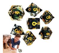 Polyhedral Dice Set Small - Multi-Sided Game Dice, Coloured Resin Dice, Board Game Accessories, Role Play Accessories, Adults, Handmade W20 W12 W10 W8 W6 W4, RPG Tabletop, Gift