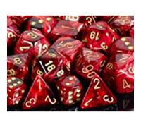 Polyhedral Dice: Vortex - Burgundy with Gold (7) (US IMPORT)