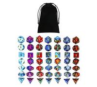 Polyhedral Dices Set D4 D20 with Pouch for DND Table Games Math Teaching