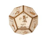 Polyhedral Dices Small Size 12 Zodiacs Engraved Durability Compacts Wood For Family Fun And Learning Zodiacs Themed Party Game