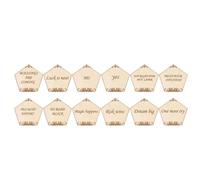 Polyhedral Dices Small Size 12 Zodiacs Engraved Durability Compacts Wood for Family Fun and Learning Collectible Astrological Game