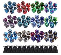 Polyhedral DND Dice Set-12 Pack Double-Colors D&D Dice Sets Compatible with Dungeons and Dragons Role Playing Game RPG MTG Games Dice with D4 D6 D8 D10 D% D12 D20 (12 Colors Set)
