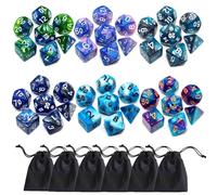 Polyhedral DND Dice Set-6 Pack Double-Colors Dice Sets Compatible with Dungeons and Dragons D&D Role Playing Game RPG MTG Games Dice with D4 D6 D8 D10 D% D12 D20 (6 Colors Set)