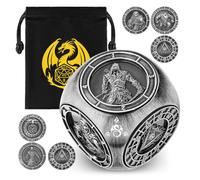 Polyhedral DND Dice Set, Premium Metal D&D Starter Set, with Intricate Dragon Designs, for Dnd Pathfinder Tabletop RPG Sessions, Perfect Christmas Birthday DND Gifts for Players DMs Men Women, Silver