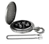 Polyhedral Metal - Rpg Play Cube Set, Pocket Watch Display Box, Multipurpose Accessory for Role Playing Games in Seven Pieces | Table Adventure Equipment For The A