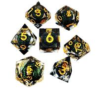 Polyhedral Role Play Set,Polyhedral 7X Table Game Set- Unique Design Liquid Core Table Top for Men and Women Players