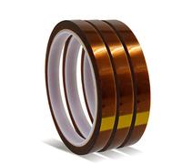 Polyimide High Temperature Tape, 10mm x 33m 108ft, Heat Transfer Resistant Tape, Sublimation Tape Heat Tape for Soldering Protecting Circuit Board, CPU, PCB, 2 Mil Thick (3 Roll)